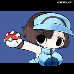 Rule 34 | 1girl, ace trainer (pokemon), animated, animated gif, breasts, creatures (company), dot nose, eyes visible through hair, game freak, large breasts, leaning forward, looking at viewer, nintendo, pokemon, pokemon sm, seiro, shiny clothes, shiny skin, sidelocks, skindentation, solo, standing