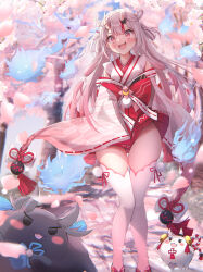 Rule 34 | 1girl, absurdres, detached sleeves, highres, hololive, horns, long hair, nakiri ayame, oni, open mouth, outdoors, pink eyes, red eyes, smile, solo, terra bose, virtual youtuber, white hair