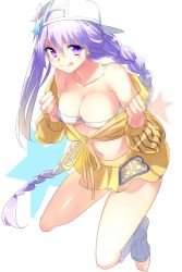 Rule 34 | 1girl, bb (fate), bb (fate) (all), bb (swimsuit mooncancer) (fate), bb (swimsuit mooncancer) (first ascension) (fate), blush, breasts, collarbone, echo (circa), fate/grand order, fate (series), full body, hair between eyes, large breasts, long hair, looking at viewer, simple background, smile, swimsuit, tongue, tongue out, white background