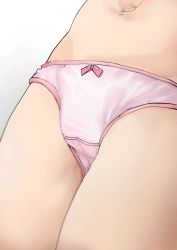 Rule 34 | 1girl, absurdres, bad id, bad pixiv id, bow, bow panties, close-up, dorontabi, highres, navel, original, panties, pink panties, solo, thighs, underwear, underwear only, white background