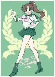 Rule 34 | birthday celebration, bishoujo senshi sailor moon, green background, highres, kino makoto, sailor jupiter, tagme