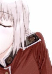 Rule 34 | 1girl, bad id, bad twitter id, buttons, closed eyes, cwind, fate/grand order, fate (series), florence nightingale (fate), jacket, non-web source, pink hair, red jacket, shoulder, solo, white background