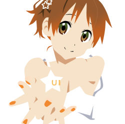 Rule 34 | 1girl, album cover, character single, cover, highres, hirasawa ui, k-on!, nail polish, solo, tattoo, vector trace, white background