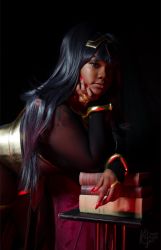 Rule 34 | 1girl, black hair, cosplay, dark skin, dark-skinned female, fire emblem, fire emblem awakening, highres, izzy saeko, nintendo, photo (medium), tagme, tharja (fire emblem)