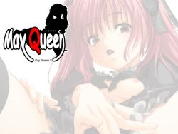 Rule 34 | 1girl, breasts, g kilo-byte, game cg, gothic lolita, hair ribbon, kotori (may queen), lolita fashion, may queen, nipples, no bra, open clothes, open mouth, open shirt, pink eyes, pink hair, ribbon, shirt, soft circle courreges, solo