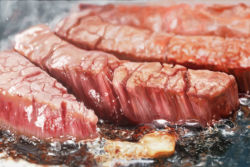 Rule 34 | cooking, food, food focus, humohumoelmo, meat, no humans, original, photorealistic, realistic, steak