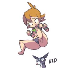 Rule 34 | 1girl, brown hair, dog, female focus, heiyuu!, hooligan sisters, mighty switch force!, open mouth, short hair, simple background, ugly twitching dog, white background