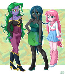 Rule 34 | 3girls, chrysalis (my little pony), fluffle puff, glasses, mane-iac, multiple girls, my little pony, my little pony: equestria girls, my little pony: friendship is magic, personification, tagme, uotapo