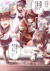 Rule 34 | 10s, 5girls, :d, ;o, ^ ^, admiral (kancolle), ahoge, akatsuki (kancolle), anchor symbol, bed, bed sheet, black gloves, black hair, black hat, black skirt, black socks, blanket, blue skirt, blurry, blush, case, child&#039;s drawing, closed eyes, commentary request, covering own mouth, crayon, depth of field, elbow gloves, eyebrows, fang, flat cap, flower, foreshortening, full body, futon, gloves, green eyes, hair between eyes, hair ornament, hairclip, hand on own head, hat, head tilt, heart, hibiki (kancolle), holding, holding head, holding paper, ikazuchi (kancolle), inazuma (kancolle), indoors, jacket, japanese text, kantai collection, kneehighs, kneeling, long sleeves, military, military uniform, multiple girls, naval uniform, neckerchief, on bed, one eye closed, open mouth, orange shirt, panicking, pants, pantyhose, paper, peaked cap, pillow, pleated skirt, roman numeral, running, russian text, sailor collar, school uniform, seiza, sendai (kancolle), serafuku, shirt, short hair, short sleeves, short twintails, silver hair, sitting, sketchbook, skirt, smile, socks, speech bubble, talking, tareme, text focus, tooi aoiro, tooth, translation request, tsurime, twintails, uniform, white jacket, white pants, white shirt, wide-eyed, wooden floor