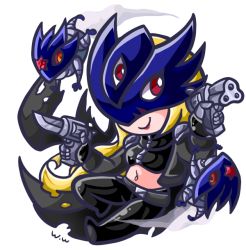 Rule 34 | 1girl, beelstarmon, digimon, living weapon, mask, missile, red eyes, solo, third eye