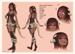 Rule 34 | 1girl, :i, absurdres, ahegao, artist name, au ra, warrior of light (ff14), bare shoulders, black thighhighs, blush stickers, boots, border, breasts, character name, color guide, commentary, dark-skinned female, dark skin, doyagao, english commentary, final fantasy, final fantasy xiv, gradient hair, grey eyes, grey shorts, heterochromia, highres, horns, lipstick, looking at viewer, makeup, medium breasts, multicolored hair, multiple horns, multiple views, navel, orange eyes, original, pink background, pout, purple lips, red hair, scales, shellvi, short shorts, shorts, simple background, smile, smug, tears, thighhighs, toeless footwear, tongue, tongue out, white border