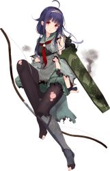 Rule 34 | 1girl, ahoge, arrow (projectile), bow (weapon), camouflage, flight deck, full body, gloves, hair flaps, hairband, haori, japanese clothes, kantai collection, kujou ichiso, low twintails, muneate, official art, partially fingerless gloves, partly fingerless gloves, quiver, ryuuhou (kancolle), ryuuhou kai ni (kancolle), school uniform, serafuku, taigei (kancolle), torn clothes, torn legwear, transparent background, twintails, weapon, whale, yugake