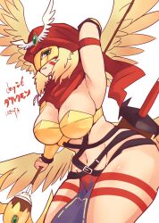 Rule 34 | 1girl, angel, angel girl, breasts, cleavage, darcmon, digimon, digimon (creature), female focus, highres, large breasts, navel, solo