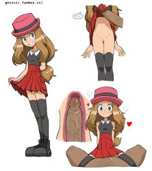 Rule 34 | 1boy, 1girl, creatures (company), game freak, gnsisir, nintendo, pokemon, red skirt, serena (pokemon), sex, skirt, uncensored