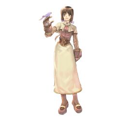 Rule 34 | 1girl, 2000s (style), acolyte (ragnarok online), bird, bird on hand, blue bird, bob cut, book, breasts, brown eyes, brown gloves, brown hair, brown shirt, brown socks, capelet, full body, gloves, highres, holding, holding book, long sleeves, looking at animal, mary janes, medium bangs, medium breasts, myung-jin lee, official art, open mouth, ragnarok online, shirt, shoes, short hair, simple background, skirt, smile, socks, solo, standing, tachi-e, transparent background, white capelet, white skirt