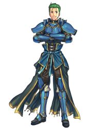 Rule 34 | 1boy, arm guards, armor, blue eyes, crossed arms, fire emblem, fire emblem: mystery of the emblem, fire emblem heroes, full body, gloves, green hair, highres, holding, looking at viewer, looking away, luke (fire emblem), male focus, nintendo, official art, pants, pauldrons, shoulder armor, solo, standing, transparent background