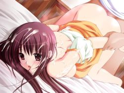 Rule 34 | 00s, 10s, 1girl, arm grab, arm held back, atelier kaguya, bed, blush, breasts, censored, choco chip, clothes lift, clothes pull, cum, cum on body, cum on clothes, cum on hair, cum on upper body, doggystyle, dress pull, from behind, game cg, katei kyoushi no oneesan, kateikyoushi no onee-san, large breasts, long hair, lying, mosaic censoring, no bra, no panties, onodera rio, red eyes, red hair, sex, sex from behind, sideboob, skirt, skirt lift, solo focus, sweat, teacher, teacher and student, top-down bottom-up