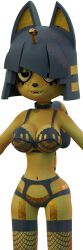 Rule 34 | 3d, absurdres, animal crossing, animal ears, ankha (animal crossing), blue hair, bra, breasts, cat ears, cat girl, cleavage, egyptian, hentaigangbanger69, highres, large breasts, lingerie, nintendo, straight bangs, tail, underwear