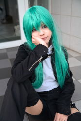Rule 34 | character request, cosplay, green hair, highres, photo (medium), source request, model request, thighhighs