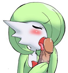 Rule 34 | artist request, blush, closed eyes, creatures (company), fellatio, game freak, gardevoir, gen 3 pokemon, glans, interspecies, licking, lowres, nintendo, open mouth, oral, penis, pokemon, pokemon (creature), simple background, tongue, white background