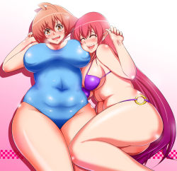 Rule 34 | aq interactive, arcana heart, arcana heart 2, atlus, blush, breasts, clarice di lanza, cleavage, elsa la conti, examu, large breasts, plump, pointy ears, smile, swimsuit