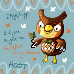 Rule 34 | animal crossing, bird, blathers (animal crossing), bug, butterfly, english text, heart, insect, miguel crossing, nintendo, owl, valentine card