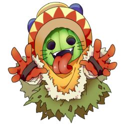 Rule 34 | cactus, digimon, gloves, hat, lowres, ponchomon, sombrero, tongue, tongue out