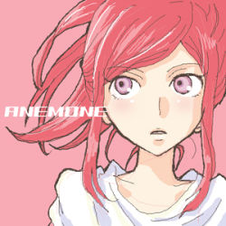 Rule 34 | 00s, 1girl, anemone (eureka seven), close-up, eureka seven, eureka seven (series), lowres, oekaki, pink background, pink hair, pink theme, ponytail, purple eyes, simple background, solo