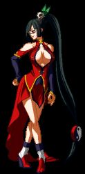 Rule 34 | animated, animated gif, arc system works, blazblue, blazblue: calamity trigger, bouncing breasts, breasts, cleavage, third-party edit, game, litchi faye ling, lowres, no bra, pixel art, third-party edit