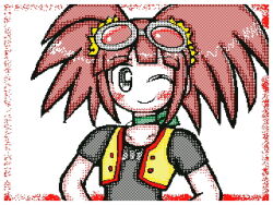Rule 34 | dinosaur king, glasses, glasses on head, jacket, long hair, lowres, pink hair, tatsuno malm, twintails
