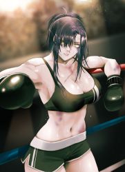 Rule 34 | 1girl, absurdres, angelia (girls&#039; frontline), boxing, boxing gloves, boxing ring, boxing shorts, commission, girls&#039; frontline, highres, shorts, solo, twitter, wet, yellow eyes