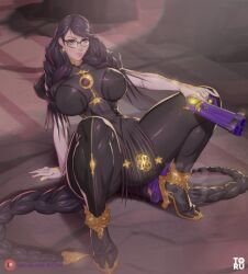 Rule 34 | artist request, ass, bayonetta, bayonetta (series), bayonetta 3, braid, breasts, glasses, gluteal fold, highres, large breasts, tagme, thick thighs, thighs, wide hips
