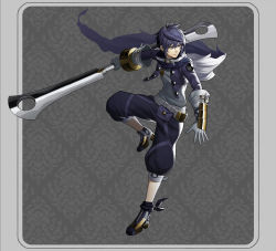Rule 34 | 1boy, absurdres, belt, belt buckle, black hair, blue scarf, buckle, closed mouth, gauntlets, gloves, grey eyes, hair between eyes, highres, holding, holding sword, holding weapon, male focus, neko sheep, original, pouch, scarf, solo, sword, weapon, white gloves