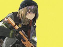 Rule 34 | 1girl, agent vector (girls&#039; frontline), agent vector (searing edge) (girls&#039; frontline), crossover, emblem, firefighter, firefighter jacket, girls&#039; frontline, gun, holding, holding gun, holding weapon, jacket, kanoe (kanoe502), kriss vector, new york city fire department, official alternate costume, scarf, solo, submachine gun, tom clancy&#039;s the division, watch, weapon, woollen cap, wristwatch