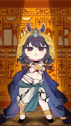 Rule 34 | 1girl, an sin, animal hat, ankha zone (meme), anklet, bikini, bird hat, black footwear, black hair, bracelet, chestnut mouth, clothing request, crossed arms, ebony (madoka magica), egyptian, egyptian clothes, full body, groin, hair ribbon, hat, hieroglyphics, highres, jewelry, magia record: mahou shoujo madoka magica gaiden, magical girl, mahou shoujo madoka magica, navel, pelvic curtain, pink hair, ribbon, shoes, short hair, solo, standing, swept bangs, swimsuit, tress ribbon, usekh collar