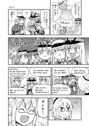Rule 34 | 10s, 6+girls, ^^^, ^ ^, bismarck (kancolle), closed eyes, comic, eating, closed eyes, german text, graf zeppelin (kancolle), greyscale, harunatsu akito, hat, highres, i-8 (kancolle), kantai collection, monochrome, multiple girls, peaked cap, prinz eugen (kancolle), ro-500 (kancolle), translation request, v-shaped eyebrows, z1 leberecht maass (kancolle), z3 max schultz (kancolle), | |