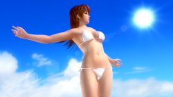 Rule 34 | 1girl, 3d, bikini, breasts, dead or alive, dead or alive 5, highres, large breasts, official art, official wallpaper, phase-4, solo, sun, swimsuit, tecmo, wallpaper