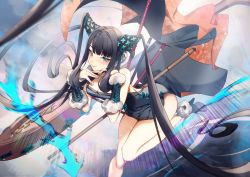Rule 34 | 1girl, black hair, blue eyes, blunt bangs, breasts, china dress, chinese clothes, dress, fate/grand order, fate (series), high heels, no-kan, sideboob, skirt hold, solo, twintails, yang guifei (fate), yang guifei (second ascension) (fate)