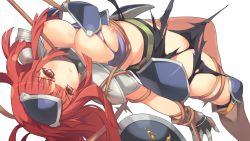 Rule 34 | 1girl, censored, evenicle, game cg, nipples, red eyes, red hair, rope