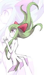 Rule 34 | creatures (company), from side, game freak, gen 3 pokemon, green hair, kirlia, long hair, minashirazu, nintendo, own hands together, pokemon, pokemon (creature), profile, red eyes, solo, zoom layer