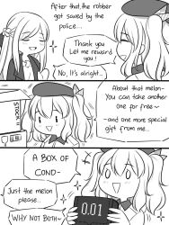 Rule 34 | +++, 0 0, 2girls, :&gt;, :d, ak-12 (girls&#039; frontline), beret, blush, box, braid, cardboard box, collared shirt, comic, commentary, crossover, english text, girls&#039; frontline, greyscale, guin guin, hair between eyes, hair ribbon, hand up, hands up, hat, holding, jacket, kantai collection, kashima (kancolle), long hair, monochrome, multiple girls, open clothes, open jacket, open mouth, ribbon, shirt, smile, sparkle, triangle mouth, twintails