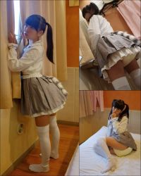 Rule 34 | 1girl, cat tail, diaper, highres, infantilism, japanese (nationality), lolita fashion, photo (medium), solo, tail, thighhighs, twintails, upskirt