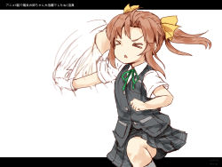 Rule 34 | &gt; &lt;, 10s, 1girl, ahoge, brown hair, collared shirt, closed eyes, gloves, hair ribbon, ice (icegray), kagerou (kancolle), kantai collection, kantai collection (anime), kneehighs, pleated skirt, ribbon, school uniform, serafuku, shirt, short hair, short twintails, skirt, socks, solo, triangle mouth, twintails, white background, white gloves