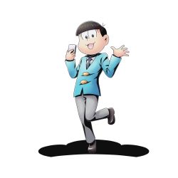 Rule 34 | 10s, 1boy, :3, alpha transparency, black eyes, black hair, black necktie, blue suit, blunt bangs, divine gate, formal, full body, looking at viewer, male focus, matsuno todomatsu, necktie, official art, osomatsu-kun, osomatsu-san, osomatsu (series), shadow, short hair, smile, solo, standing, standing on one leg, suit, transparent background, ucmm, waving