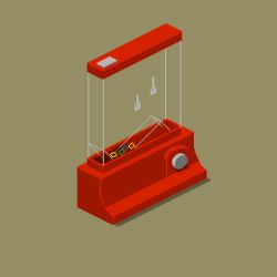 Rule 34 | animated, animated gif, brown background, isometric, looping animation, no humans, original, pixel art, simple background, still life, wanpaku pixels, waterful ring-toss