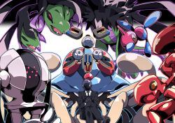 Rule 34 | 1boy, 6+others, absurdres, alternate color, artist self-insert, creatures (company), dragon, fangs, formal, game freak, gen 1 pokemon, gen 2 pokemon, gen 3 pokemon, gen 4 pokemon, gen 5 pokemon, helmet, highres, hydreigon, legendary pokemon, looking at viewer, magneton, multiple others, nintendo, no humans, original, pokemon, pokemon (creature), porygon-z, registeel, scizor, sharp teeth, shiny pokemon, simple background, sitting, suit, teeth, tentacles, tentacruel, uranosaxia, white background