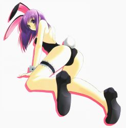 Rule 34 | 1girl, absurdres, animal ears, ass, bare legs, fake animal ears, highres, bridal garter, playboy bunny, rabbit ears, shoes, solo, source request, suzuhira hiro, tail