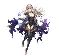 Rule 34 | 1girl, absurdres, armor, barefoot, black armor, black leotard, breasts, cape, cleavage, corrin (female) (fire emblem), corrin (female) (nohr noble) (fire emblem), corrin (fire emblem), detached collar, elbow pads, fire emblem, fire emblem fates, fire emblem heroes, floating, floating object, full body, gloves, hairband, highres, leotard, lips, long hair, looking at viewer, medium breasts, nintendo, official alternate costume, official art, parted lips, pointy ears, red eyes, sencha (senchat), sleeveless, solo, stone, thighhighs, toeless legwear, toes, torn cape, torn clothes, white background, white hair
