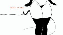 Rule 34 | 1girl, animal ears, animated, animated gif, black eyes, black hair, breasts, cat ears, cat girl, cat tail, cleavage, couch, crop top, curvy, emmpyfour, highleg, highleg panties, large breasts, navel, panties, short hair, shoulder gloves, solo, tail, thick thighs, thighhighs, thighs, underwear, wide hips