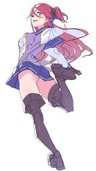 Rule 34 | ass, bad id, bad twitter id, blue eyes, boots, character request, copyright request, gloves, highres, kanjy00u, open mouth, pink hair, skirt, thigh boots, thighhighs